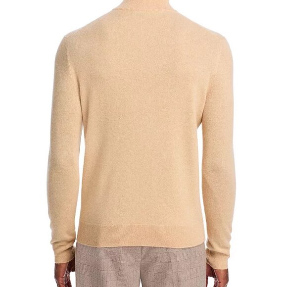 Bloomingdale's Men's Tan 1/4 Zip Cashmere Sweater - Large - New with Tags - Picture 2 of 5